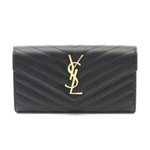 Yves Saint Laurent Leather Monogram Wallet